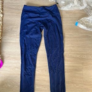 Victoria Sport Navy Blue Full Length Legging with Mesh and Pockets